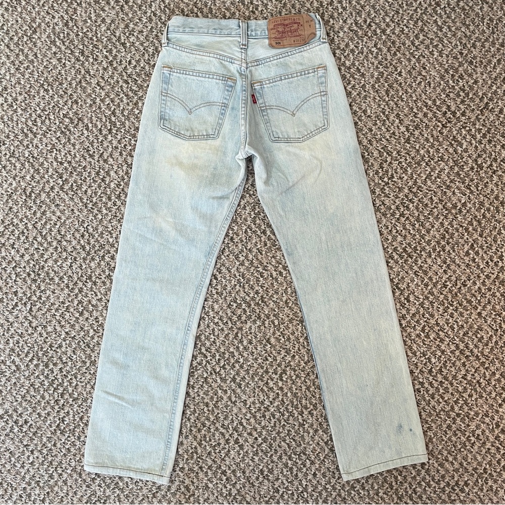 Vintage 2001 European Button Fly Levi’s 501 - Light Blue Bleach Wash - Picture 4 of 13